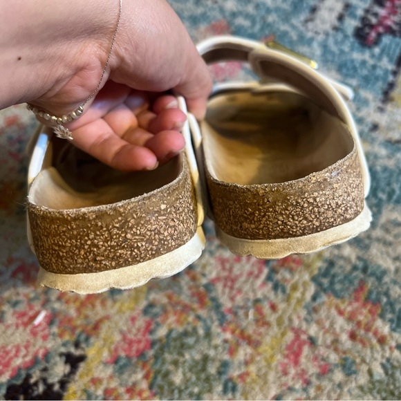 Birkenstock Arizona Textile Natural Jute White Sandals - Picture 6 of 8